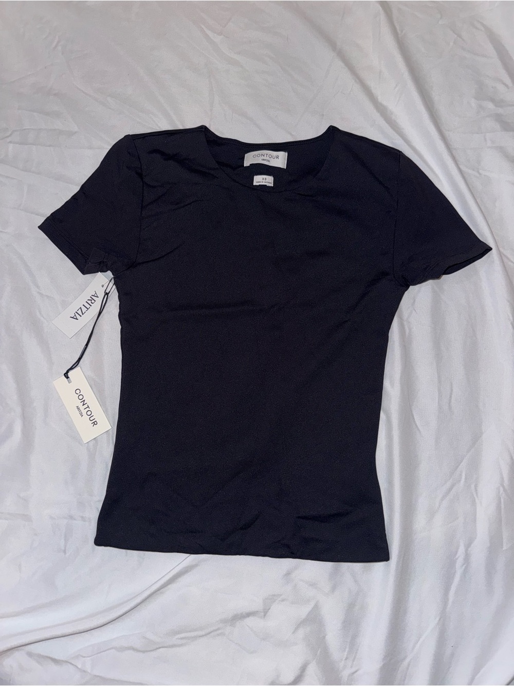 Aritzia Contour New Crew T-Shirt XS Black NWT